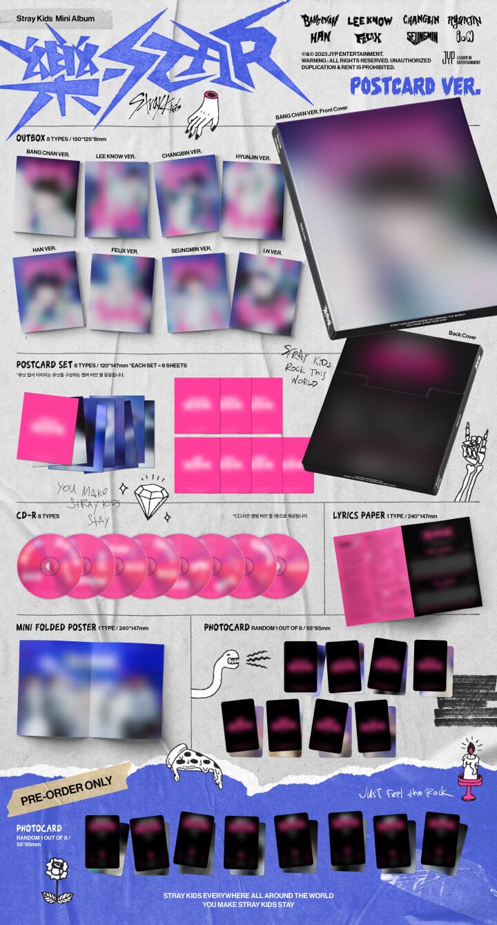 Stray Kids - 樂-STAR (ROCK-STAR) - Mini Album (Postcard Ver.)