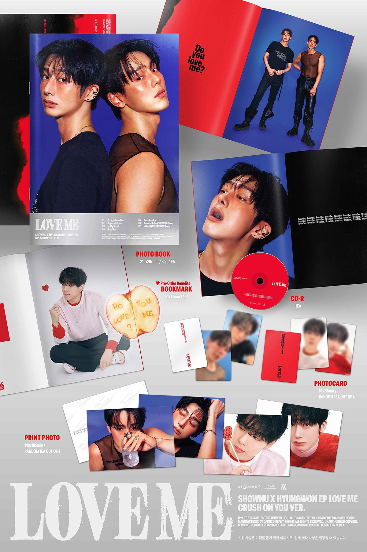 (Pre-Order) SHOWNU X HYUNGWON (MONSTA X) - LOVE ME - EP Album (CRUSH ON YOU Ver.)