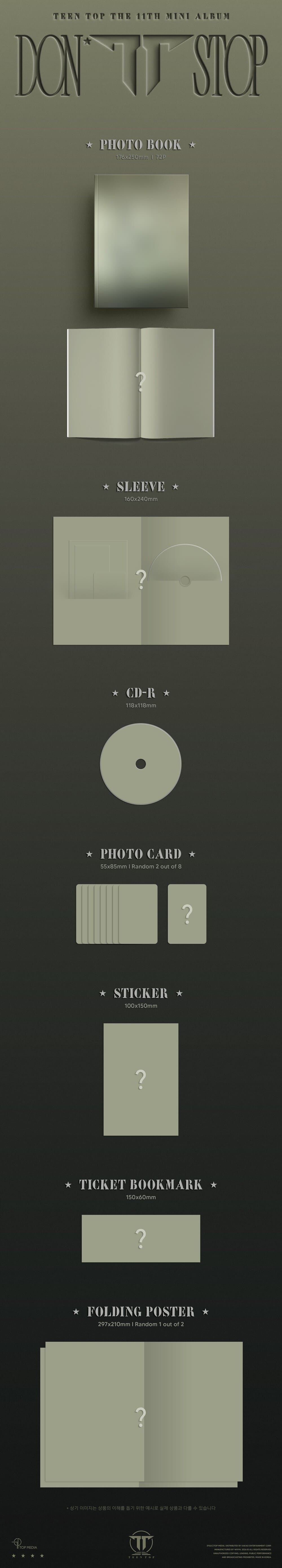 (Pre-Order) TEEN TOP - DON'T STOP - 11th EP Album (Standard Ver.)
