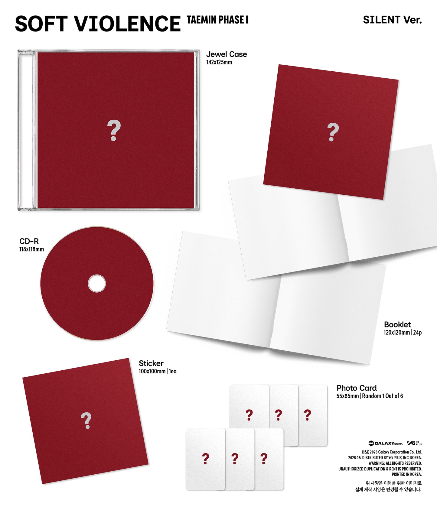 (Pre-Order) TAEMIN - PHASE I : Soft Violence - Album (Jewel Ver.)