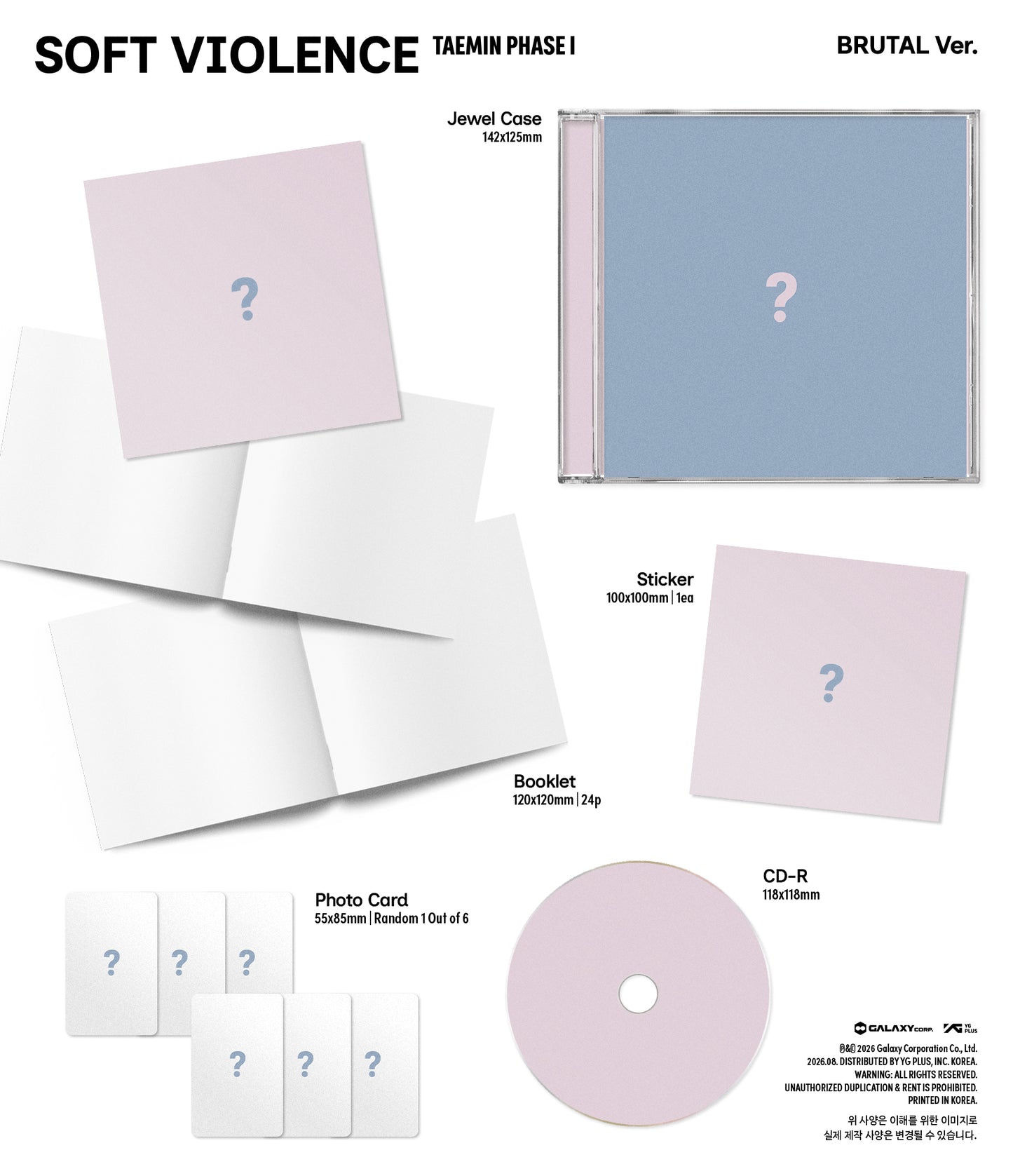 (Pre-Order) TAEMIN - PHASE I : Soft Violence - Album (Jewel Ver.)