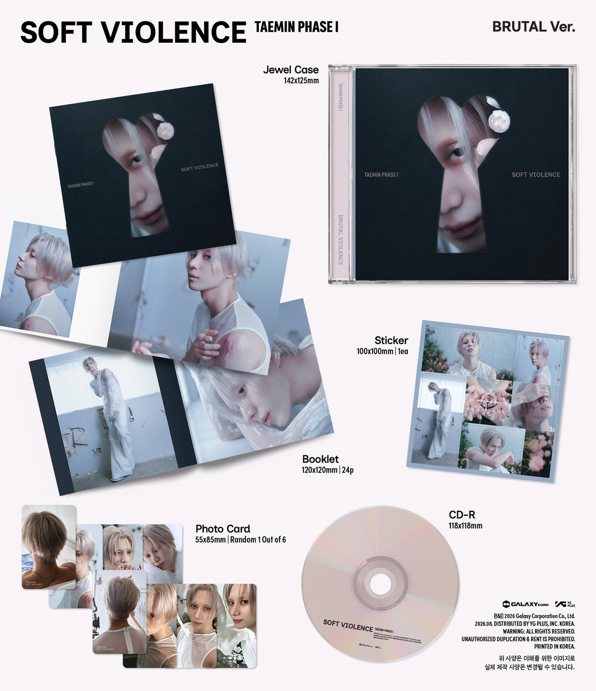 (Pre-Order) TAEMIN - PHASE I : Soft Violence - Album (Jewel Ver.)