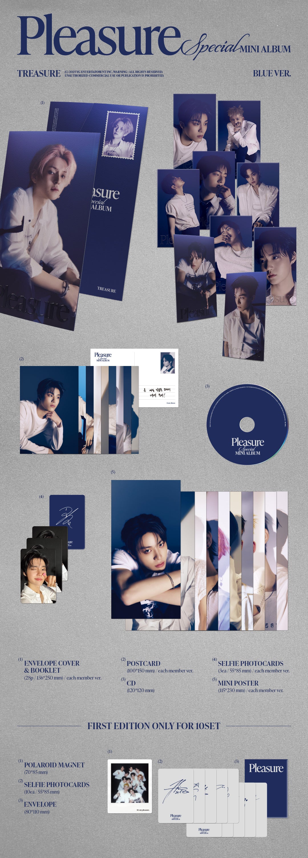 TREASURE - PLEASURE - Special Mini Album (Blue Ver.)