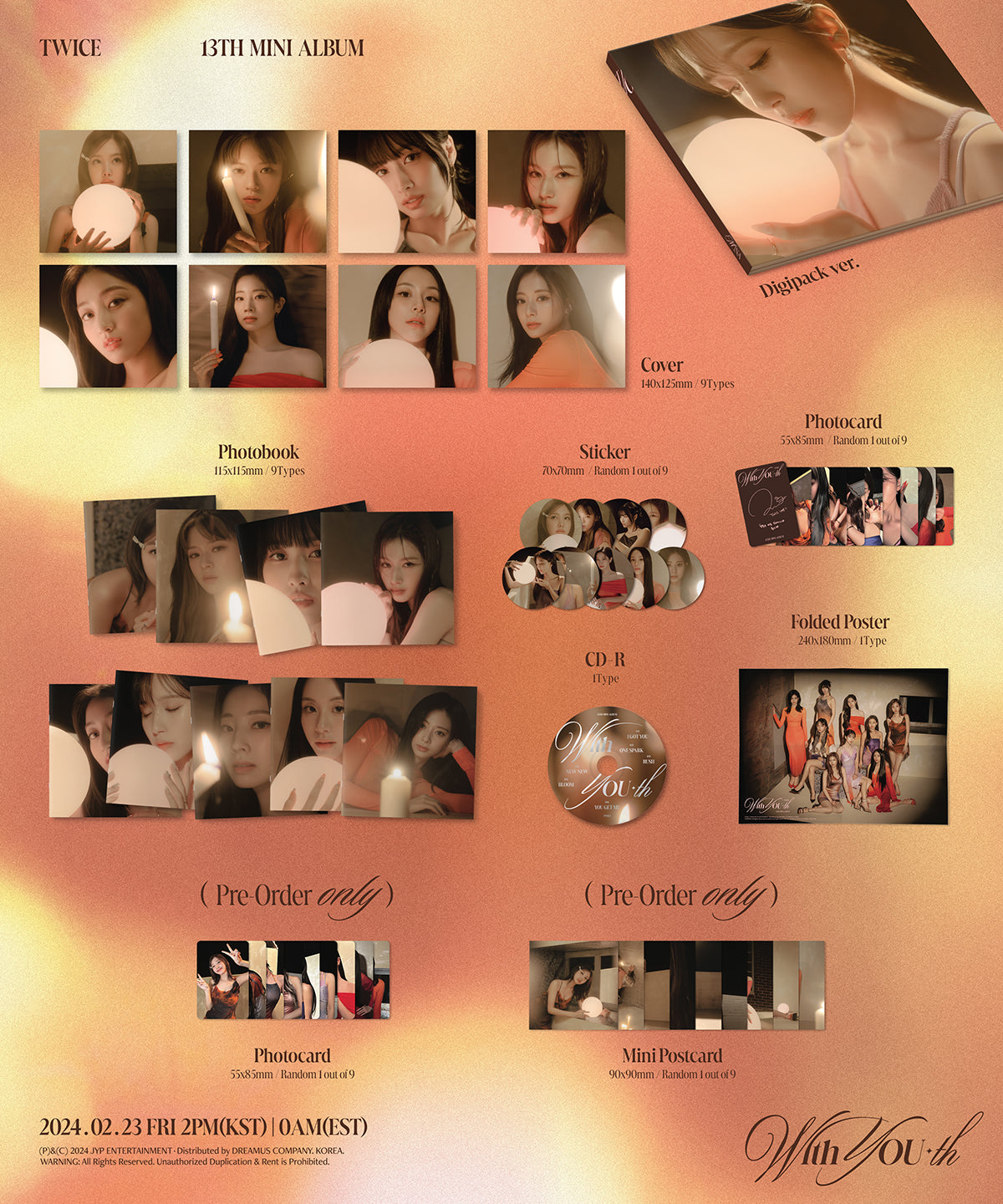 TWICE - With YOU-th - 13th Mini Album (Digipack Ver.)