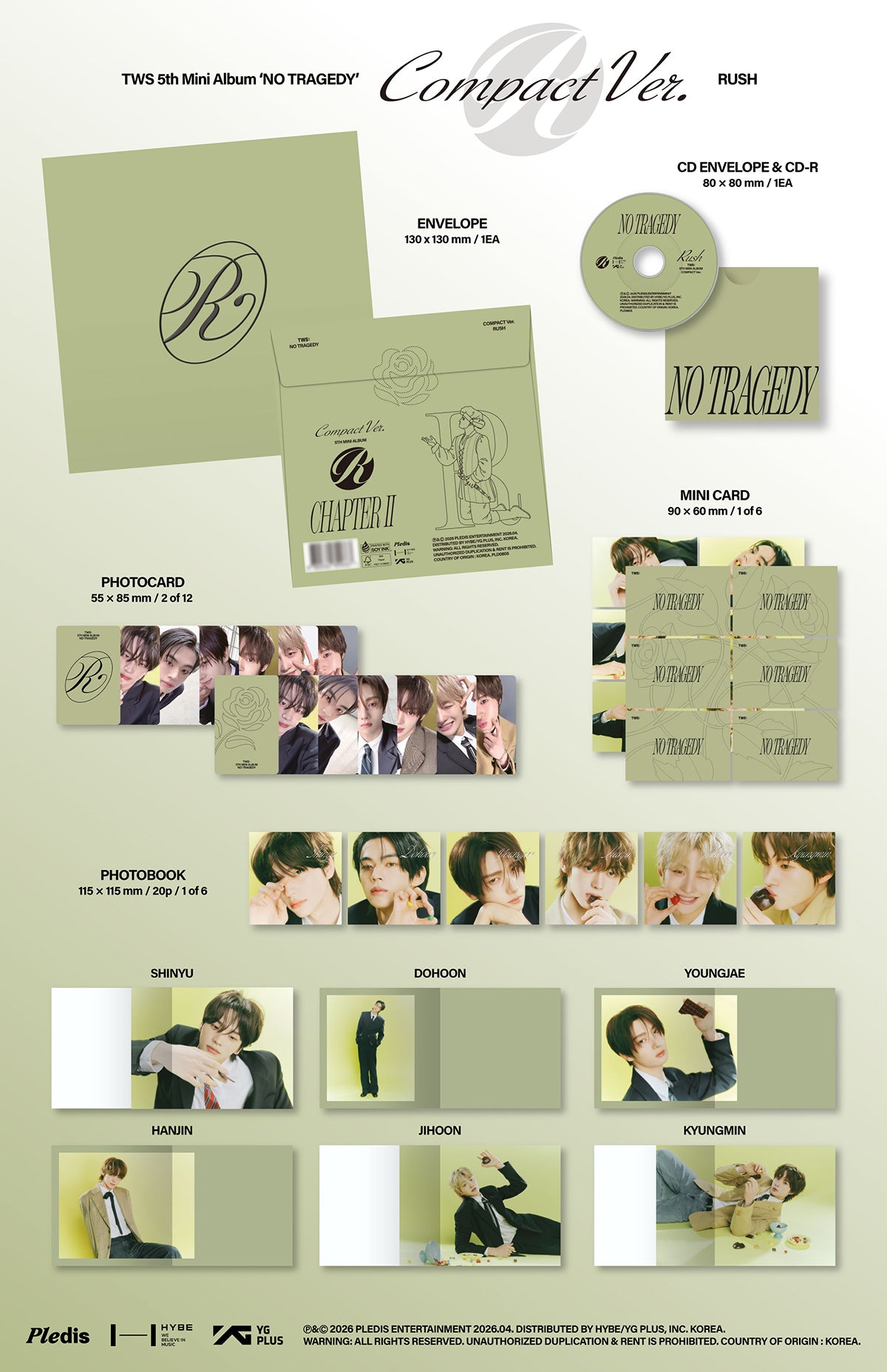 (Pre-Order + POB) TWS - NO TRAGEDY - 5th Mini Album (Compact Ver.) (RUSH)