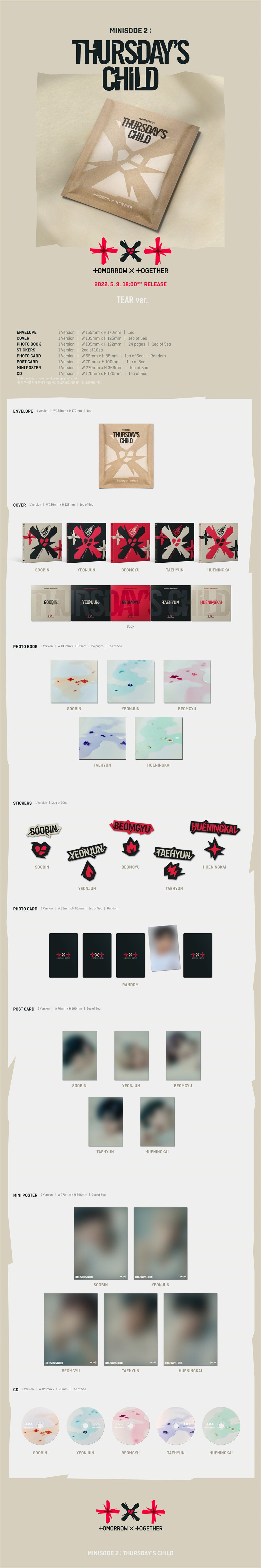 TXT - Minisode 2 : THURSDAY’S CHILD - 4th Mini Album (TEAR Ver.)