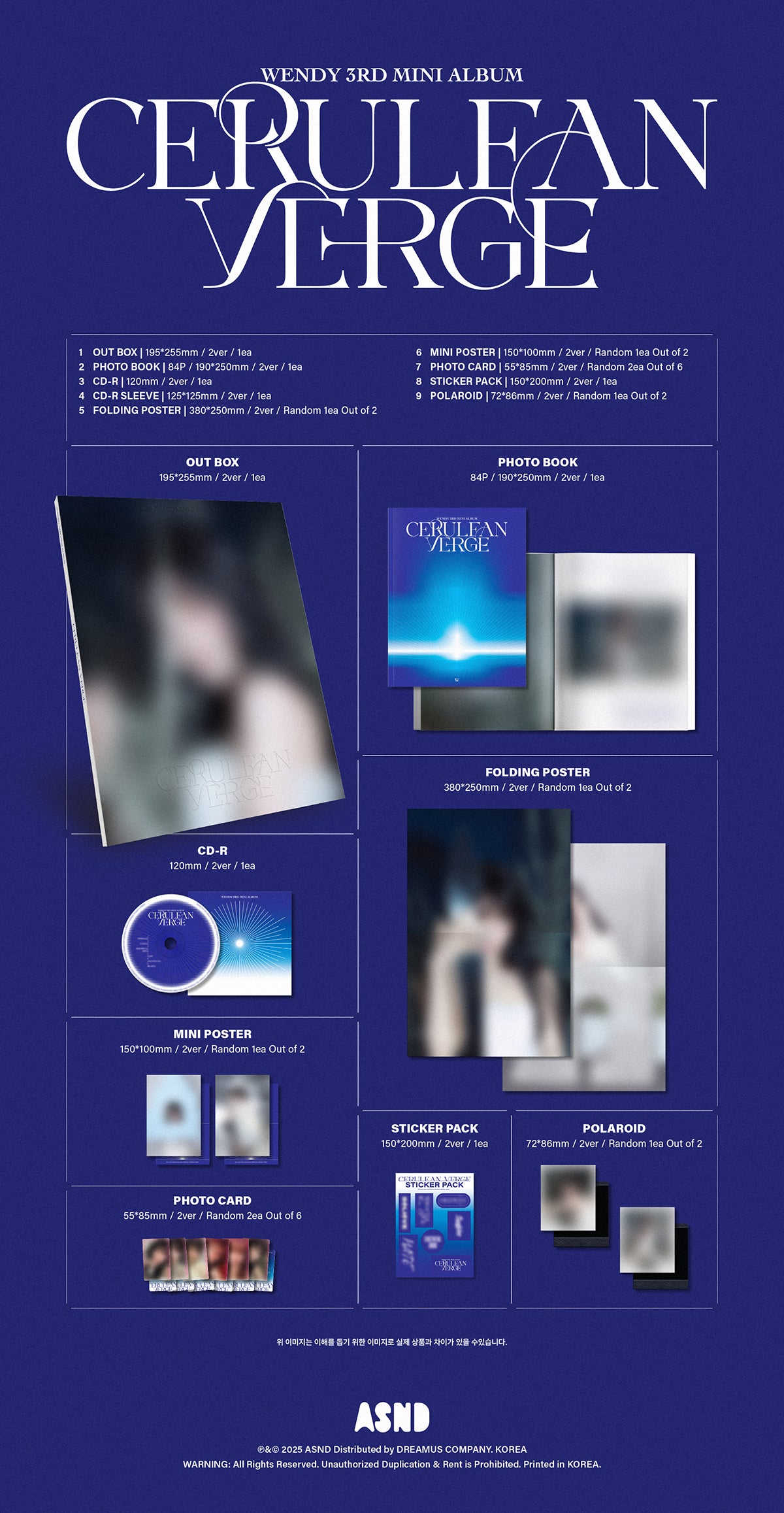 WENDY (Red Velvet) - Cerulean Verge - 3rd Mini Album (Photobook Ver.)