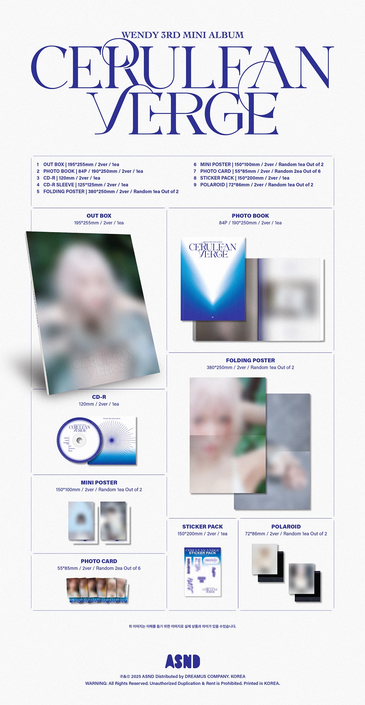 WENDY (Red Velvet) - Cerulean Verge - 3rd Mini Album (Photobook Ver.)