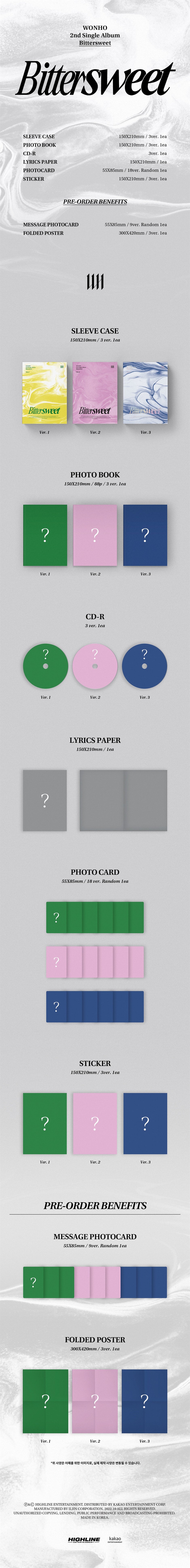 Wonho - Bittersweet - 2nd Single Album