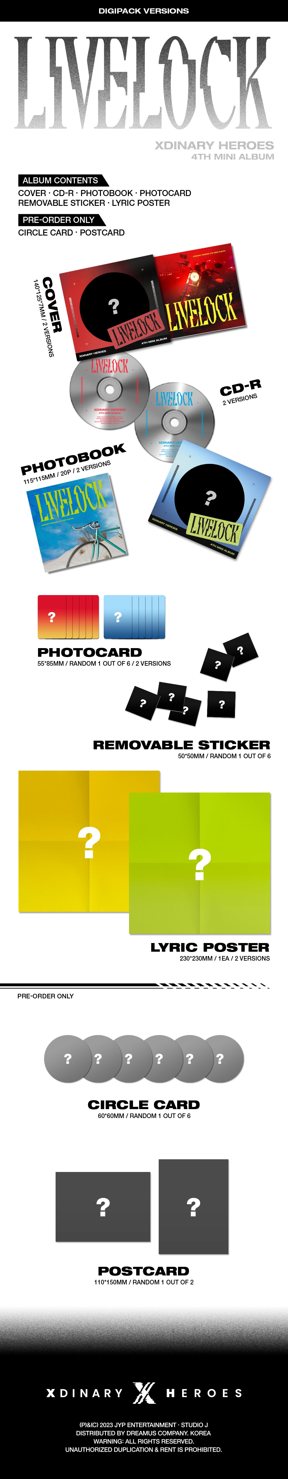 Xdinary Heroes - Livelock - 4th Mini Album (Digipack Ver.)