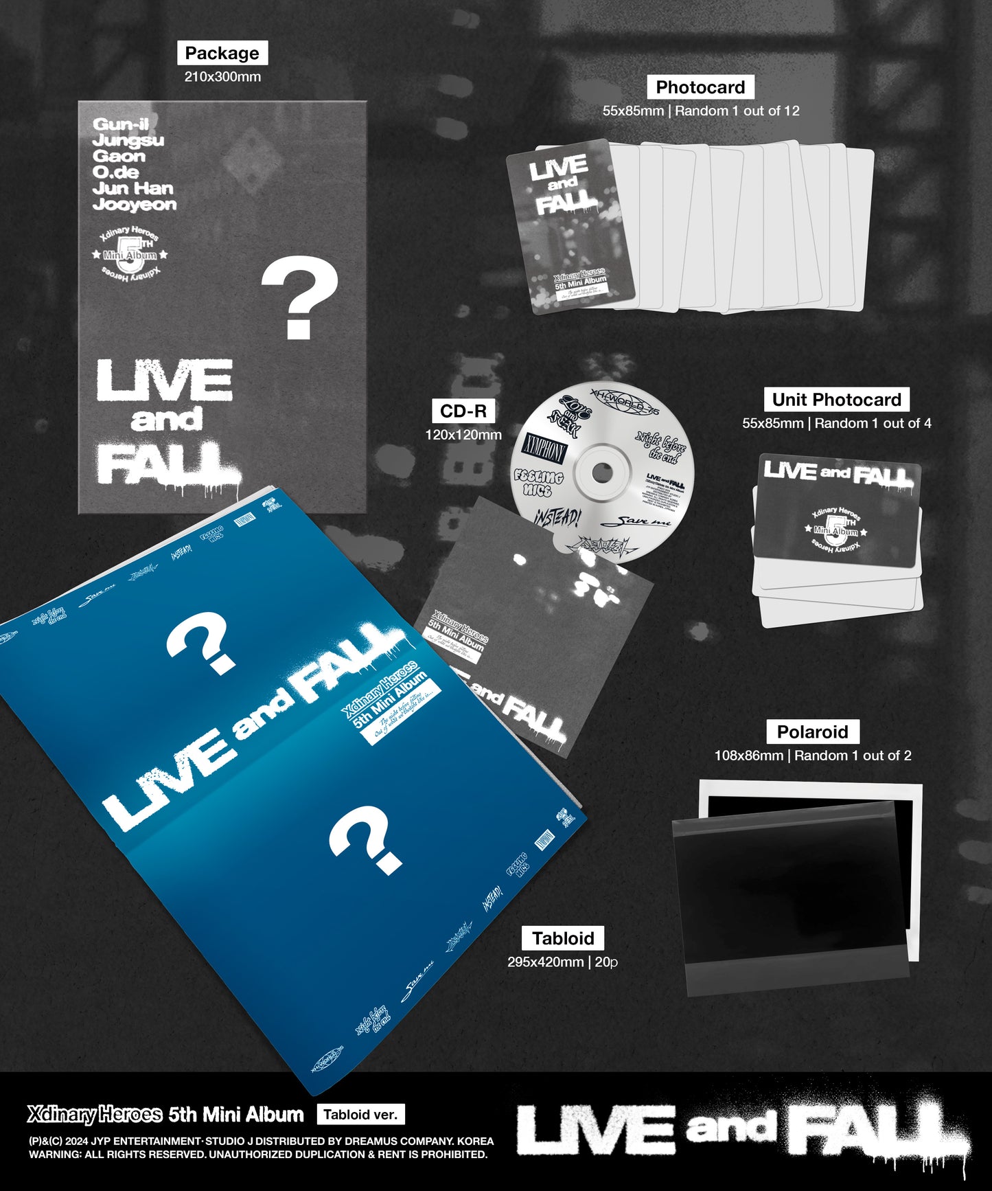Xdinary Heroes - LIVE and FALL - 5th Mini Album (Tabloid Ver.)
