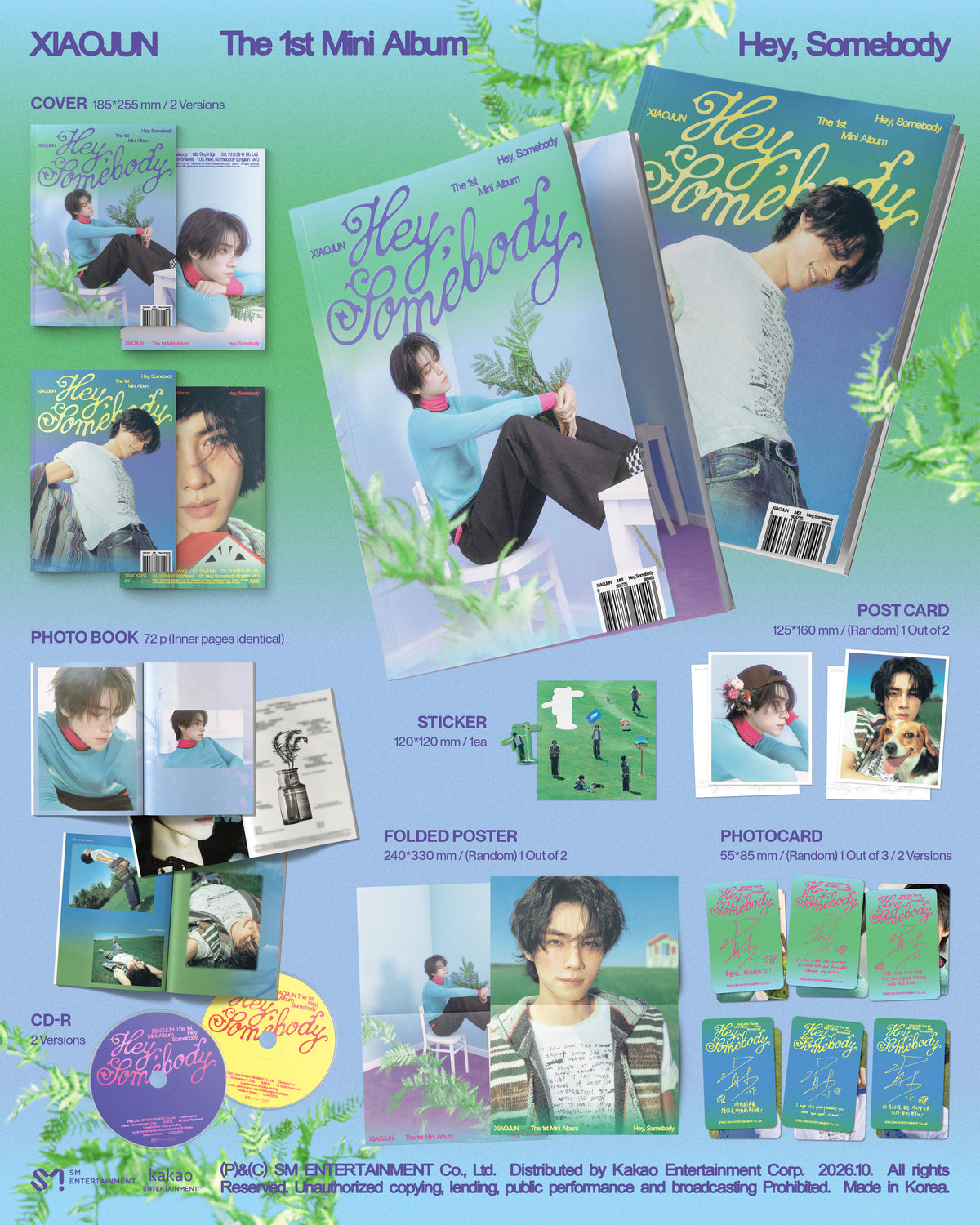(Pre-Order) XIAOJUN (WayV) - Hey, Somebody - 1st Mini Album (Photobook Ver.)