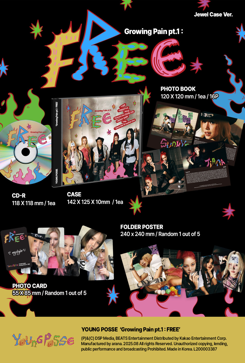 YOUNG POSSE - Growing Pain pt.1 : FREE - 4th EP Album (Jewel Case Ver.)