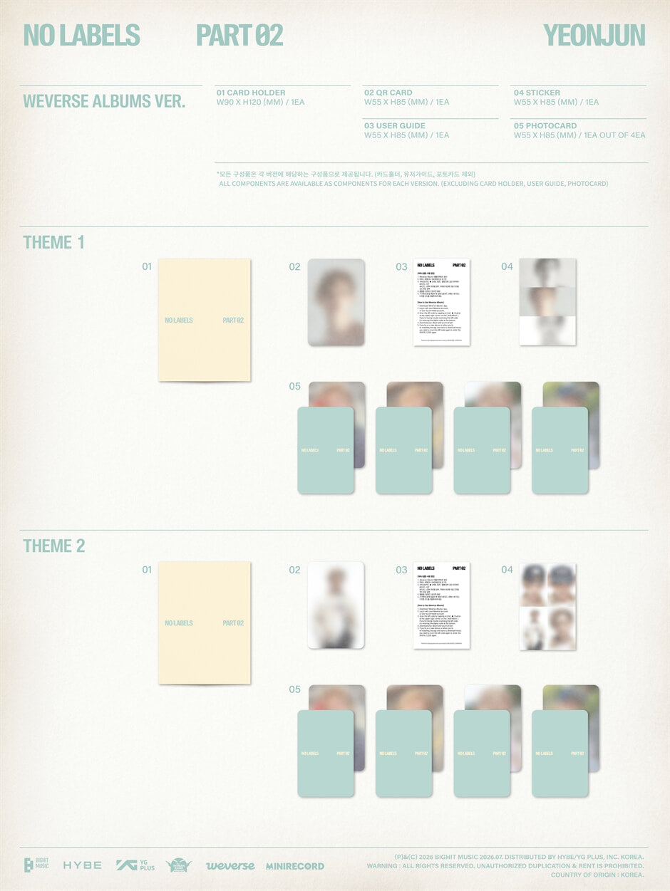 (Pre-Order) YEONJUN (TXT) - NO LABELS : PART 02 - Album (Weverse Albums Ver.)
