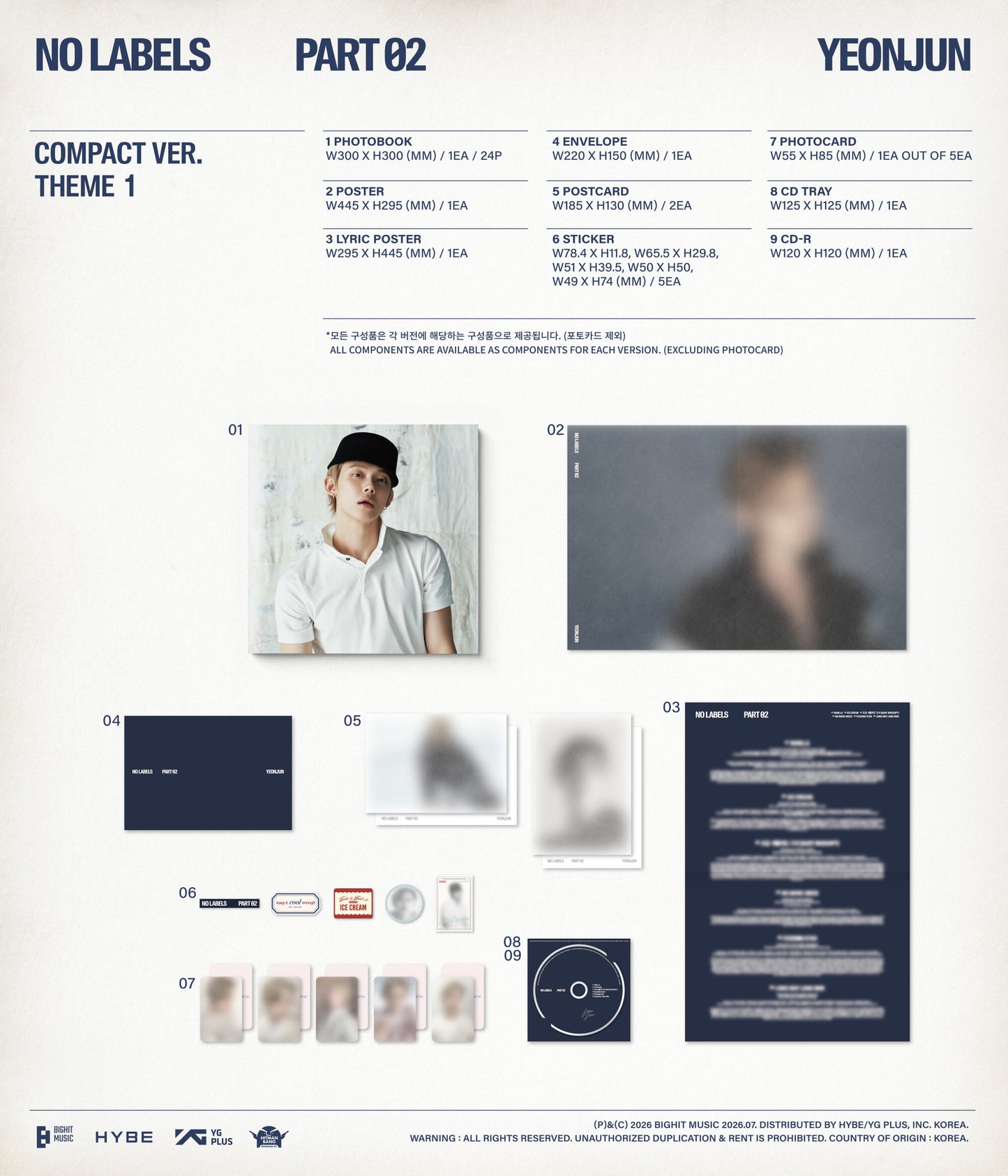 (Pre-Order) YEONJUN (TXT) - NO LABELS : PART 02 - Album (Compact Ver.)