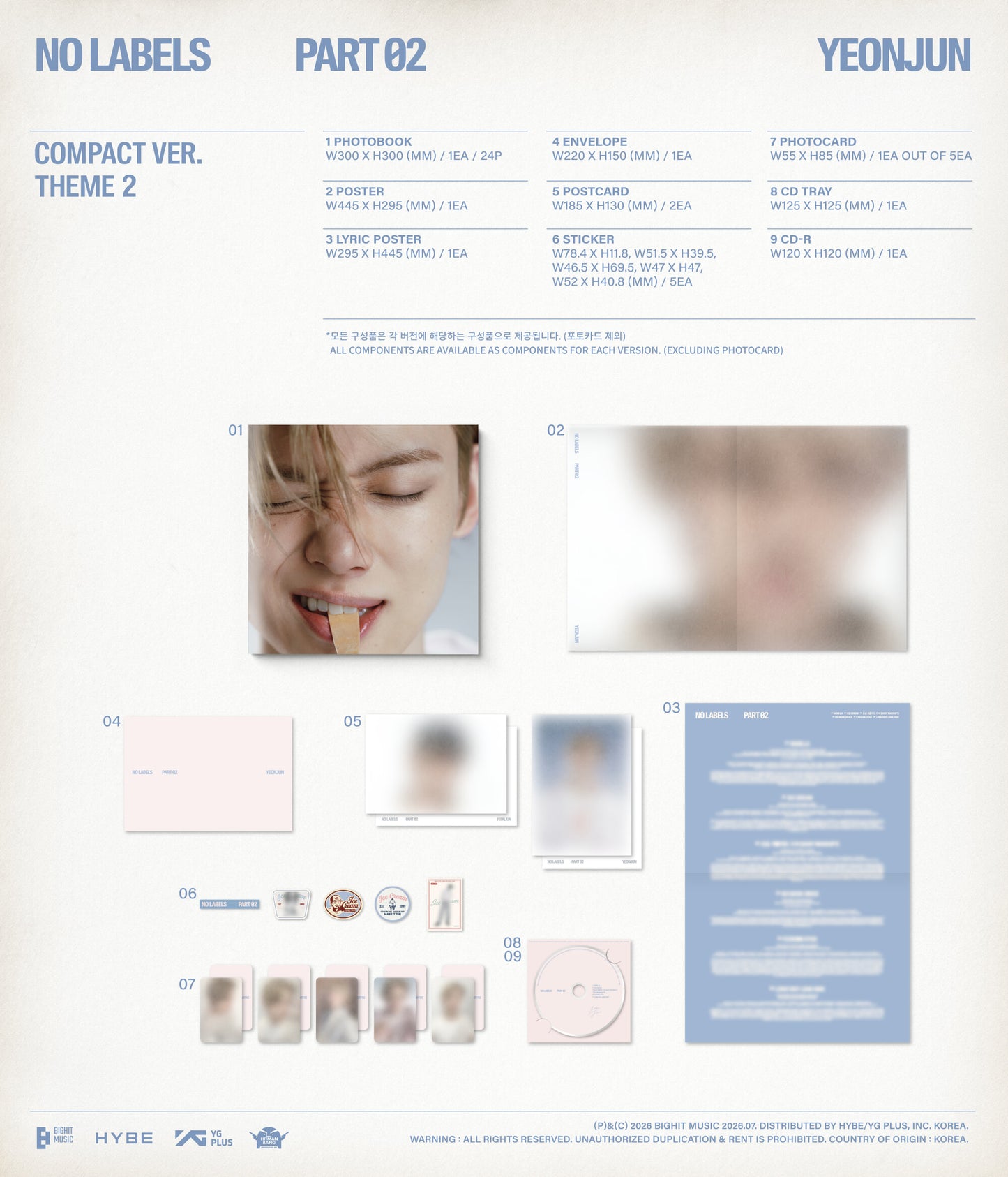 (Pre-Order) YEONJUN (TXT) - NO LABELS : PART 02 - Album (Compact Ver.)