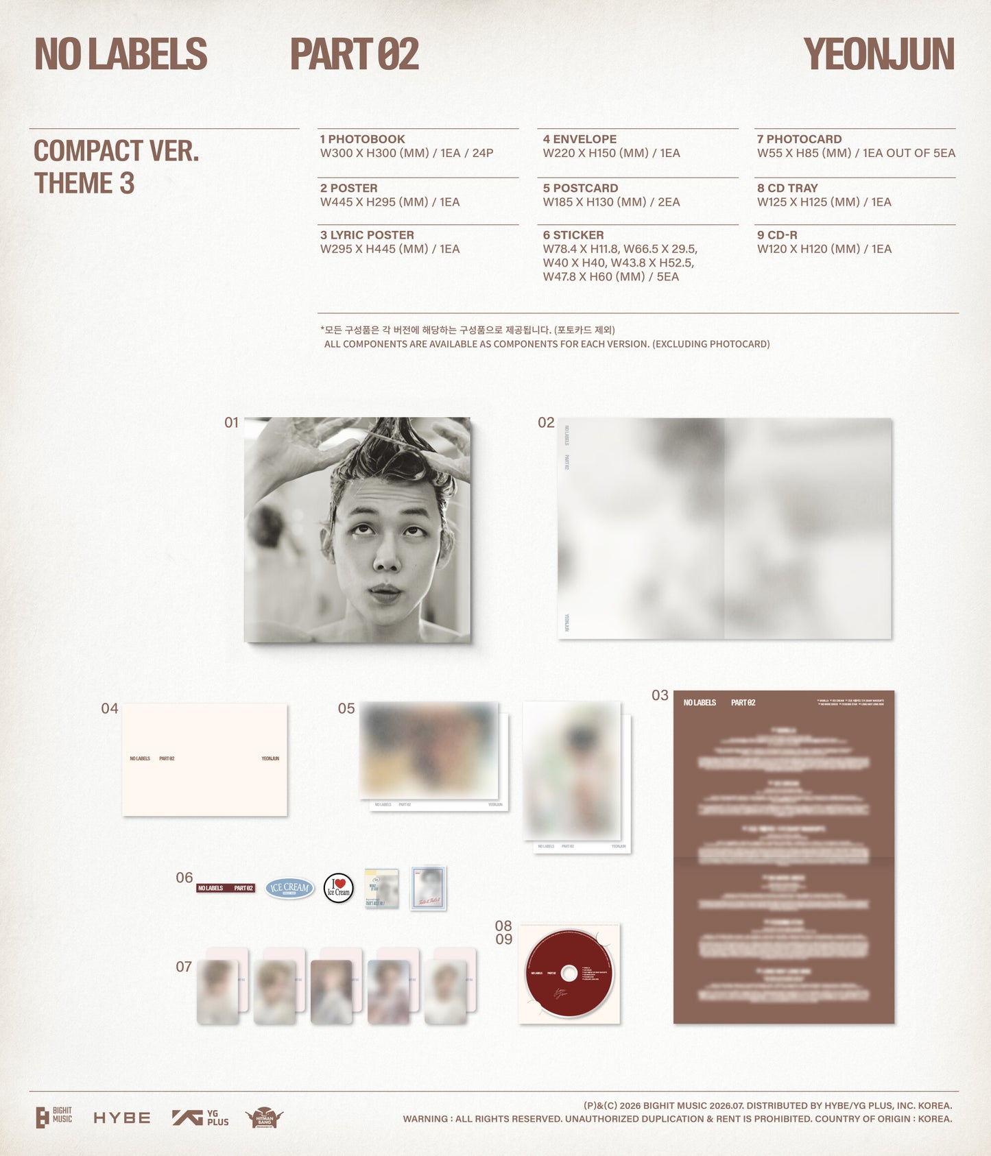 (Pre-Order) YEONJUN (TXT) - NO LABELS : PART 02 - Album (Compact Ver.)
