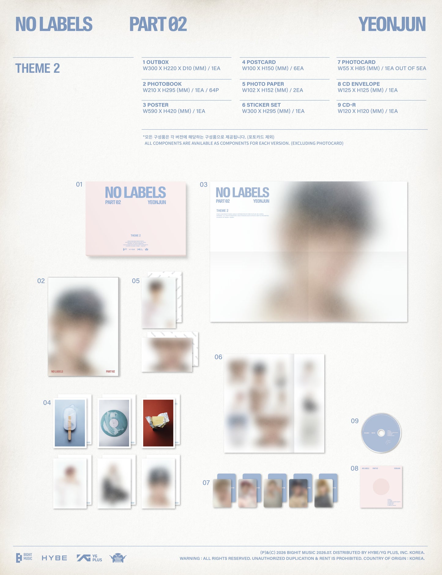 (Pre-Order + POB) YEONJUN (TXT) - NO LABELS : PART 02 - Album (Standard Ver.)