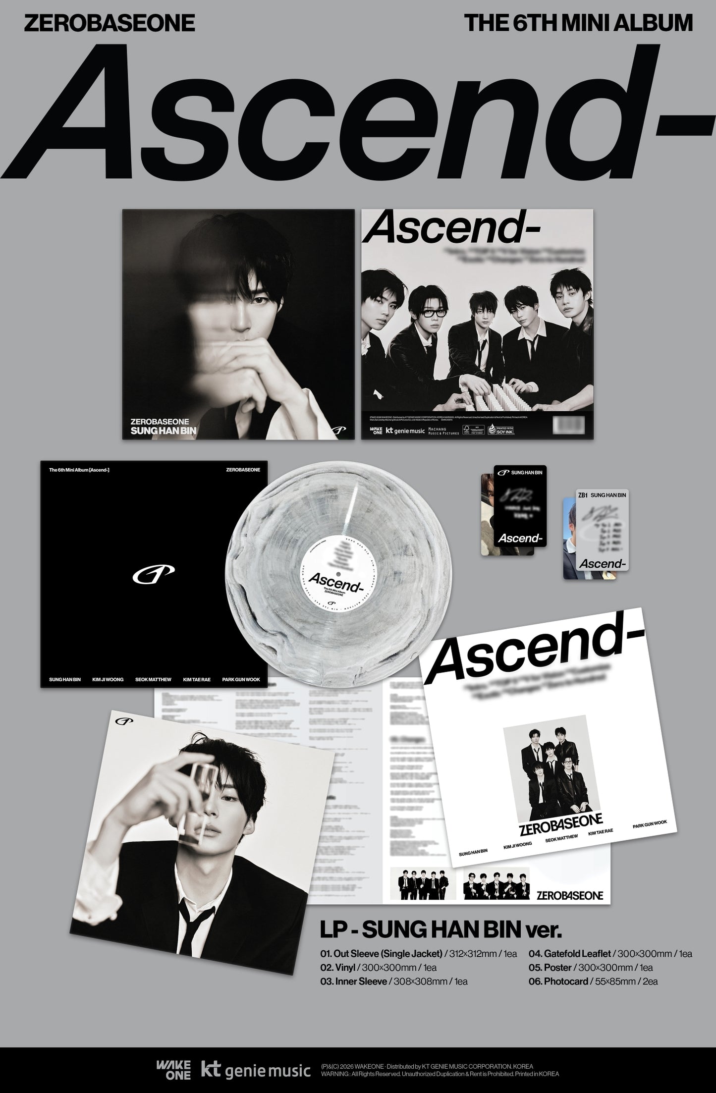 (Pre-Order) ZEROBASEONE - Ascend- - 6th Mini Album (LP Ver.)