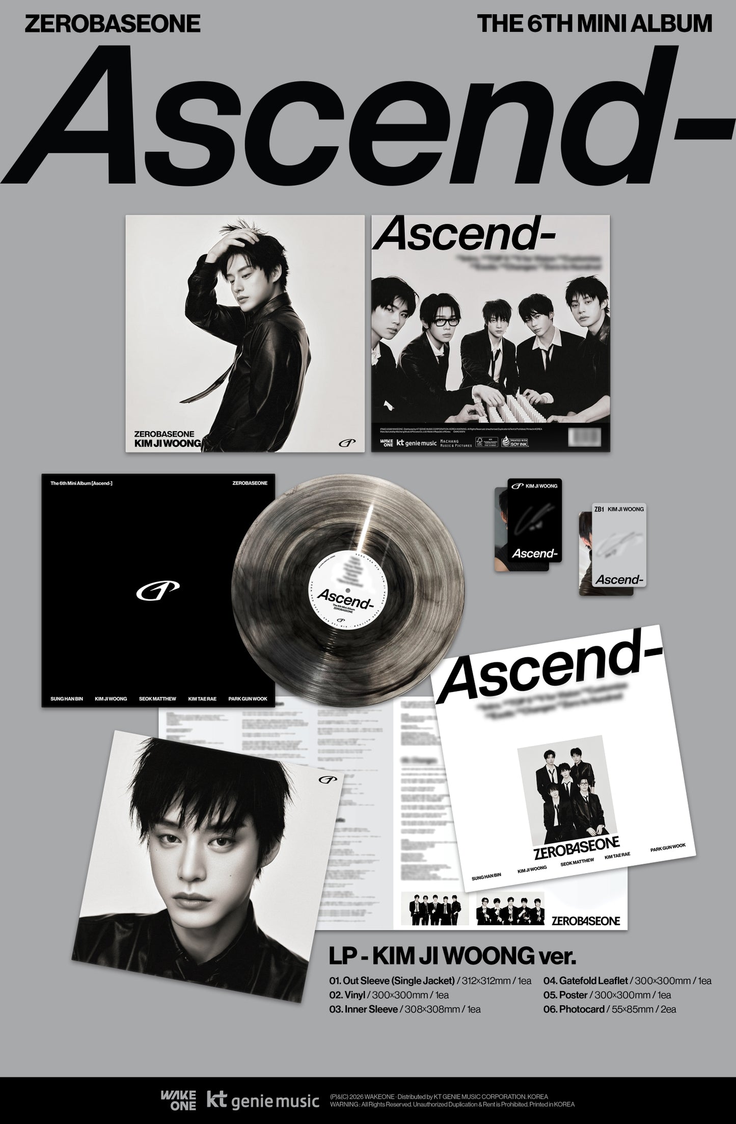 (Pre-Order) ZEROBASEONE - Ascend- - 6th Mini Album (LP Ver.)