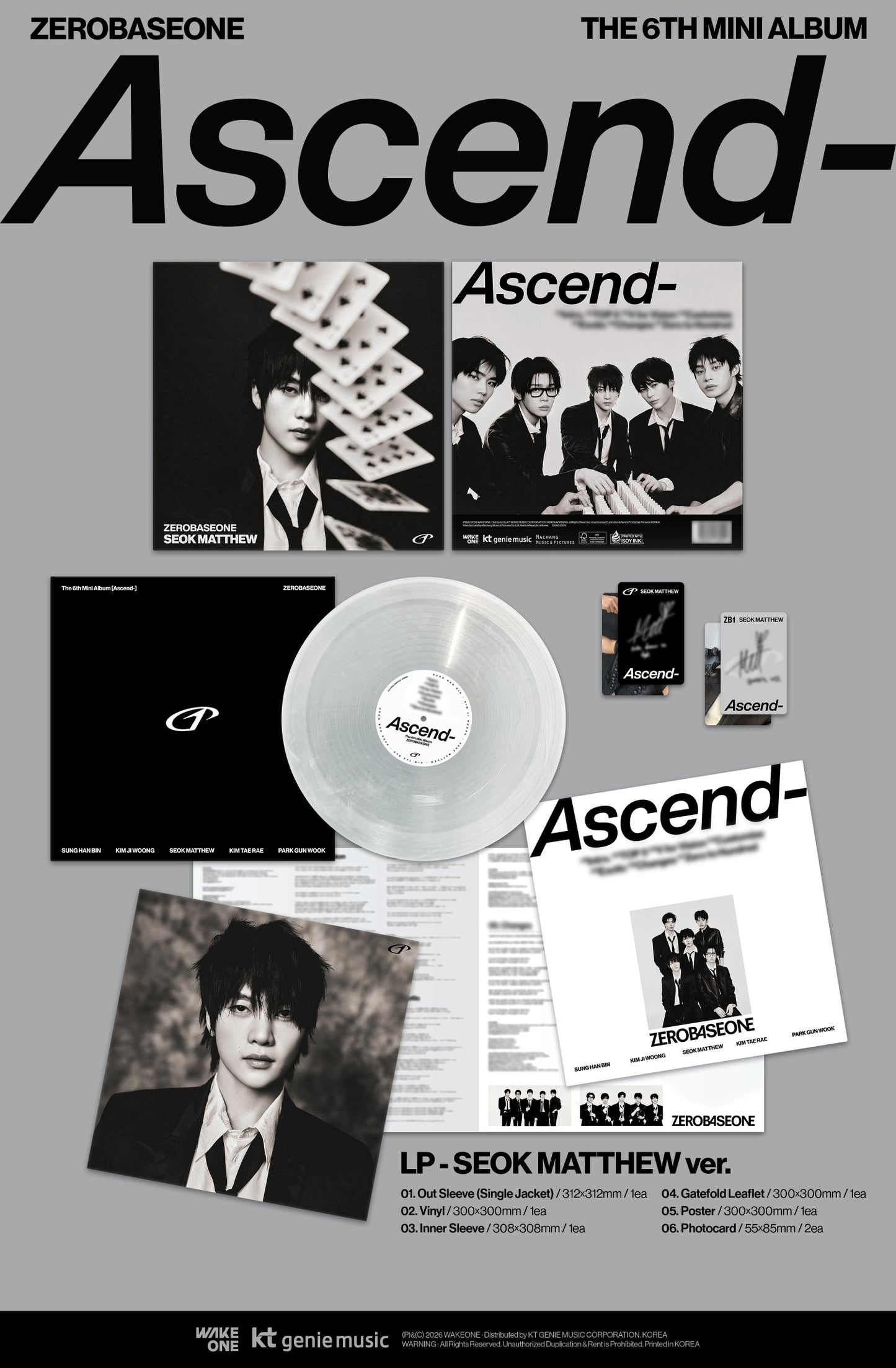 (Pre-Order) ZEROBASEONE - Ascend- - 6th Mini Album (LP Ver.)