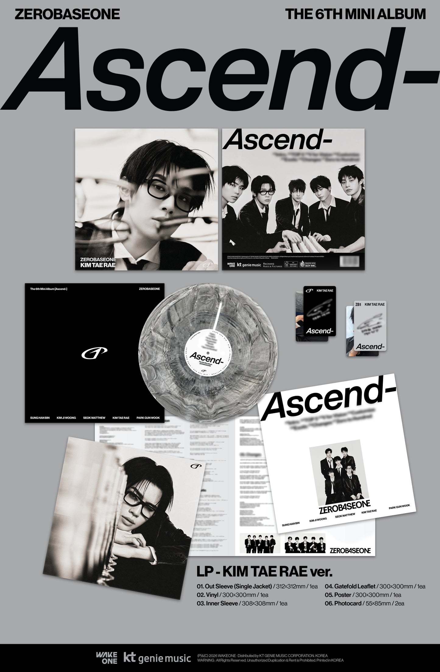 (Pre-Order) ZEROBASEONE - Ascend- - 6th Mini Album (LP Ver.)