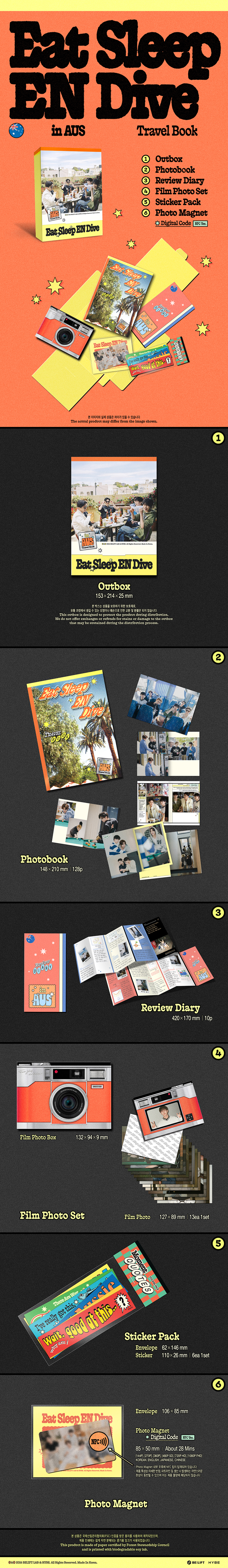 (Pre-Order) ENHYPEN - Eat Sleep EN Dive in AUS - Travel Book