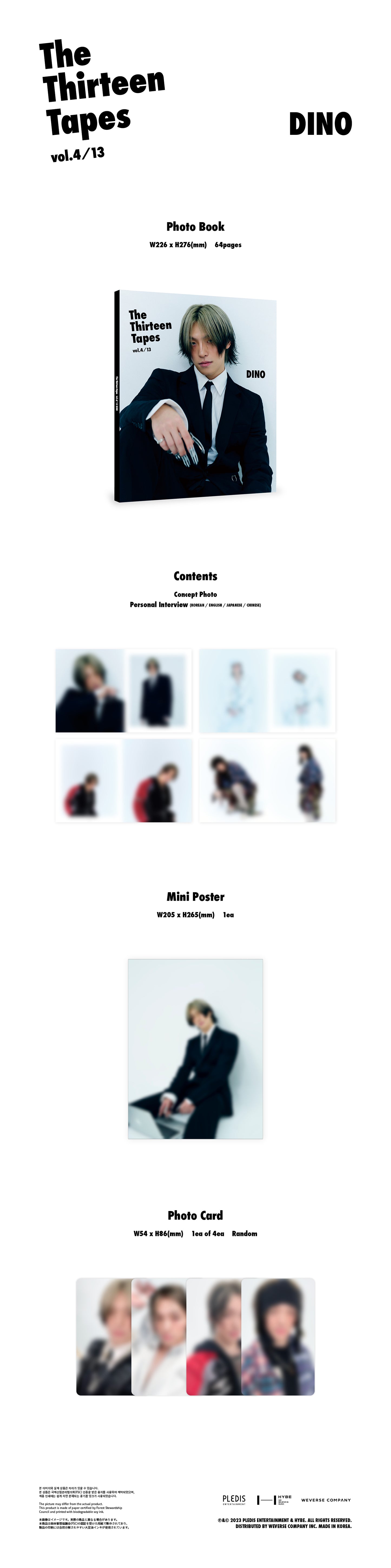 SEVENTEEN - The Thirteen Tapes (TTT) Vol. 4/13 - DINO - Photobook