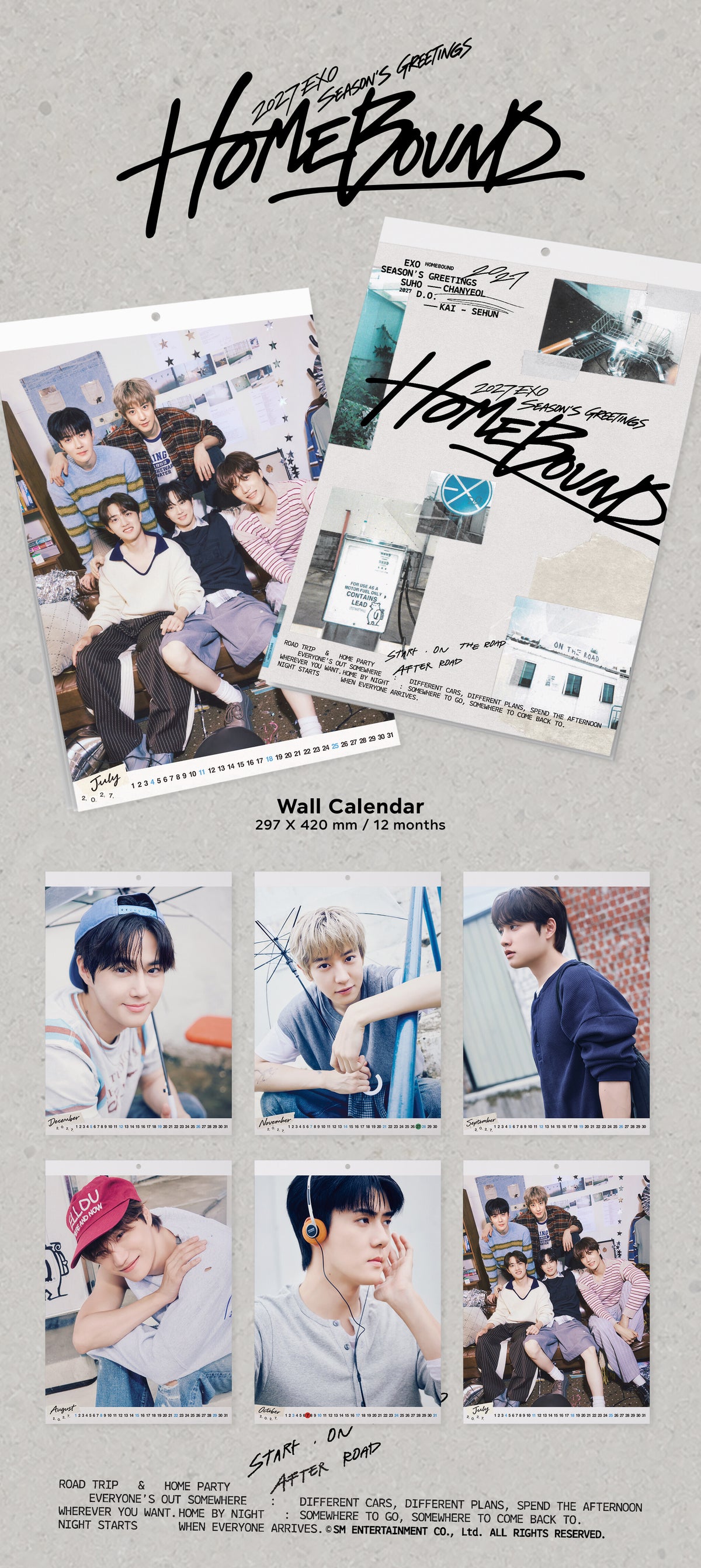 (Pre-Order) EXO - 2027 - Wall Calendar