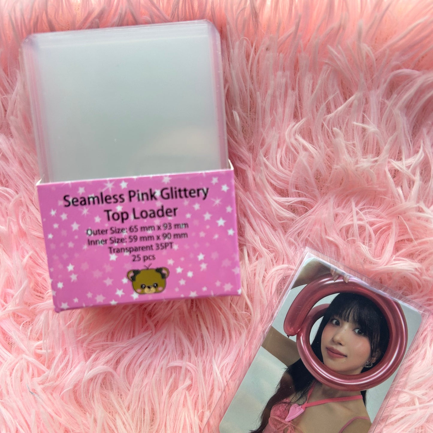 Nachimbear - Top Loader - Seamless Pink Glittery (25 Pack)
