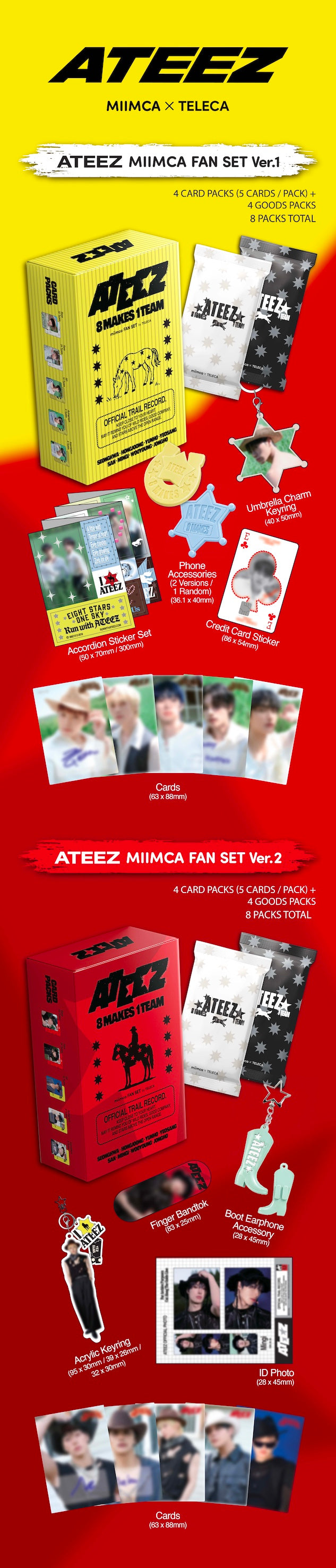 (Pre-Order) TELECA X MIIMCA - ATEEZ - Trading Card Fan Set Ver. 1