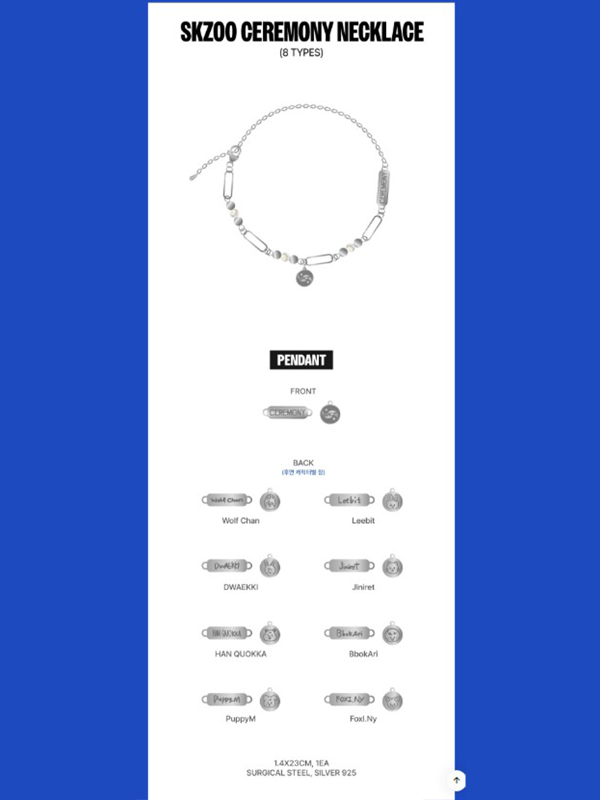 Stray Kids - KARMA POP-UP MERCH - SKZOO Ceremony Necklace
