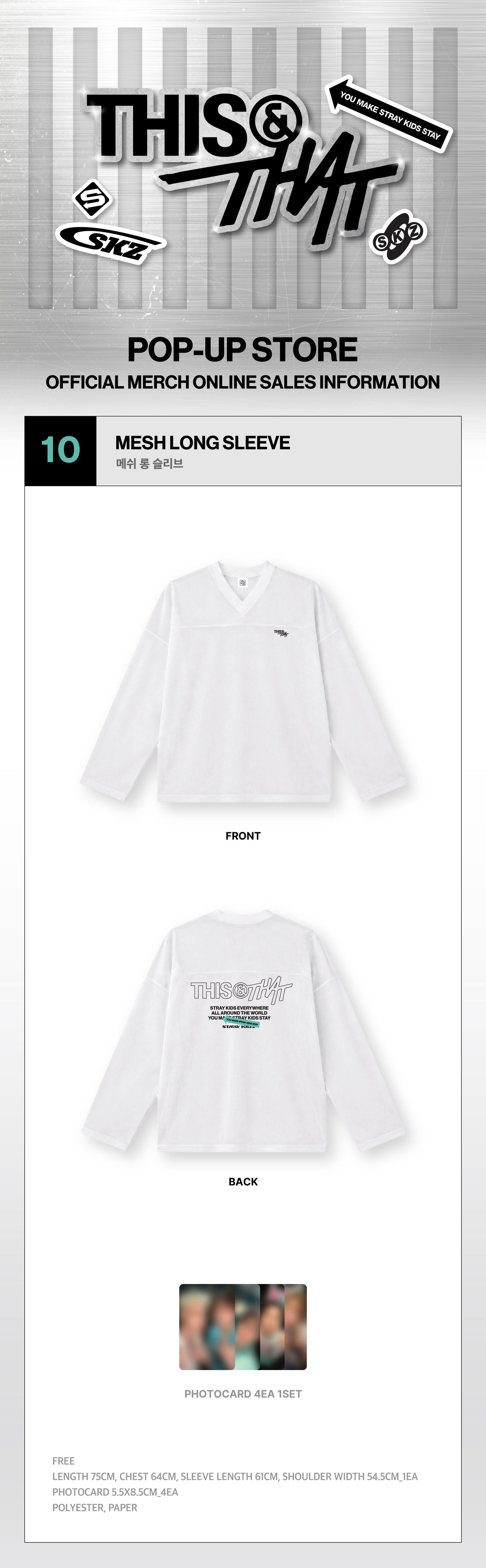 (Pre-Order) Stray Kids - THIS & THAT POP-UP STORE MD - Mesh Long Sleeve