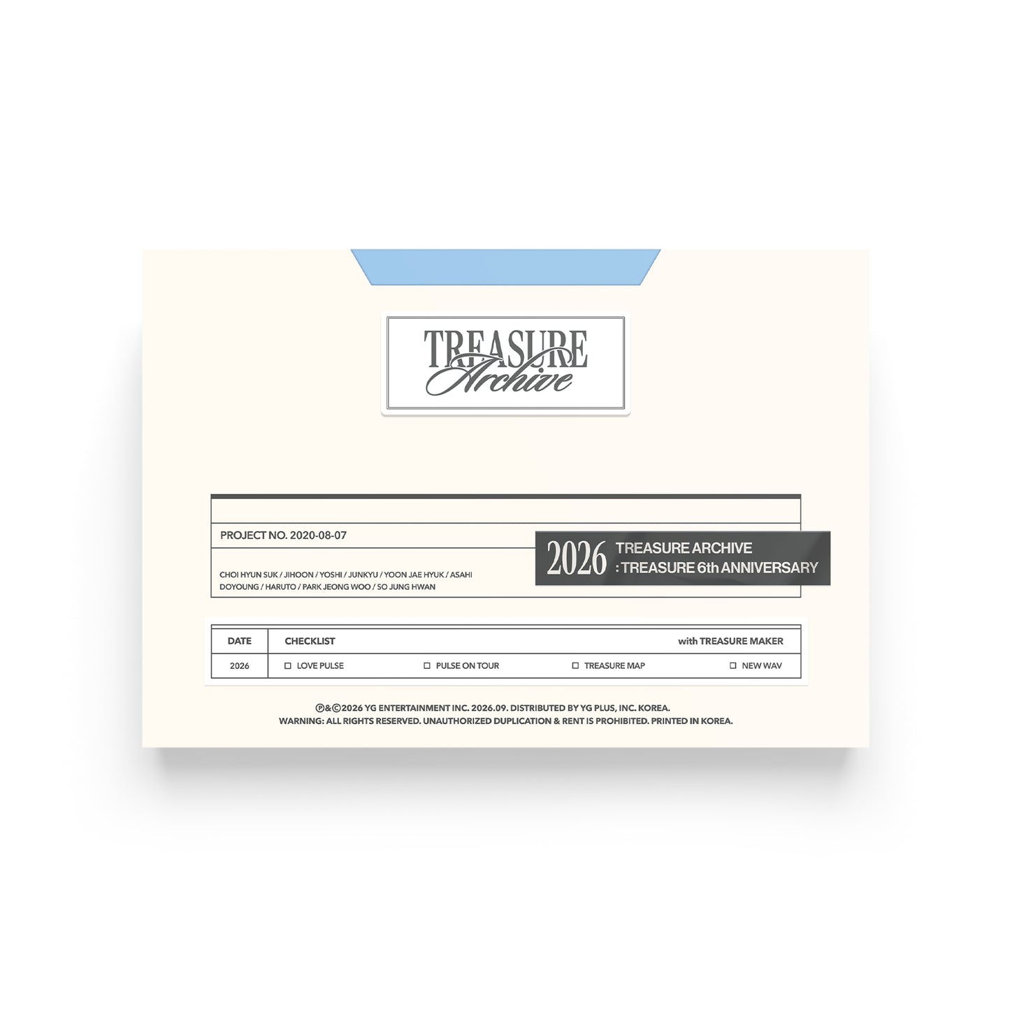 (Pre-Order + EXCLUSIVE PHOTOCARD) TREASURE - TREASURE ARCHIVE : TREASURE 6th ANNIVERSARY - Message Card Set