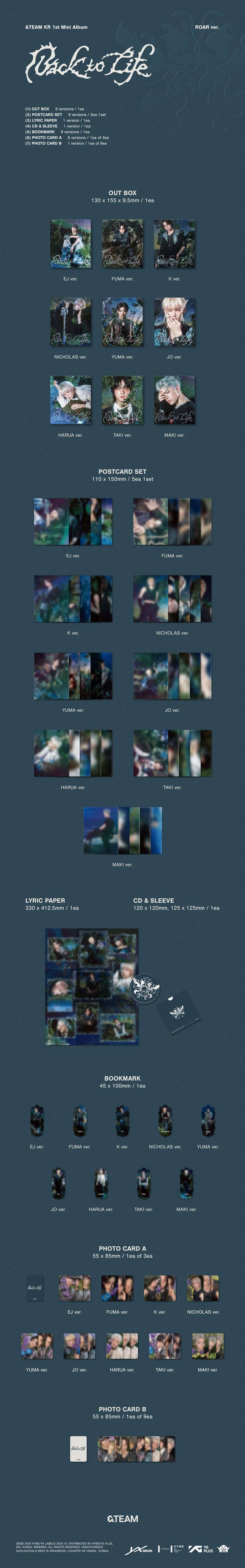 &TEAM - Back to Life - KR 1st Mini Album (ROAR Ver.)