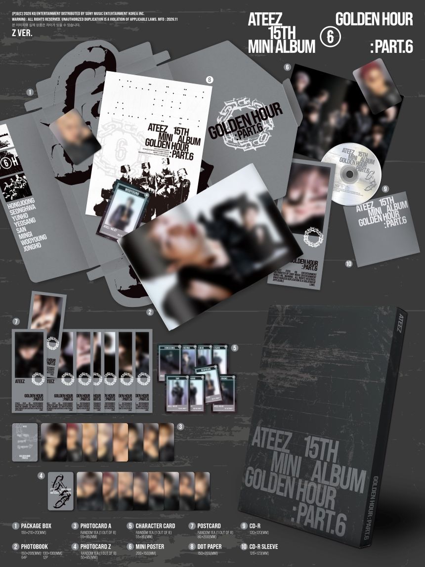 (Pre-Order) ATEEZ - GOLDEN HOUR : Part.6 - 15th Mini Album (Standard Ver.)