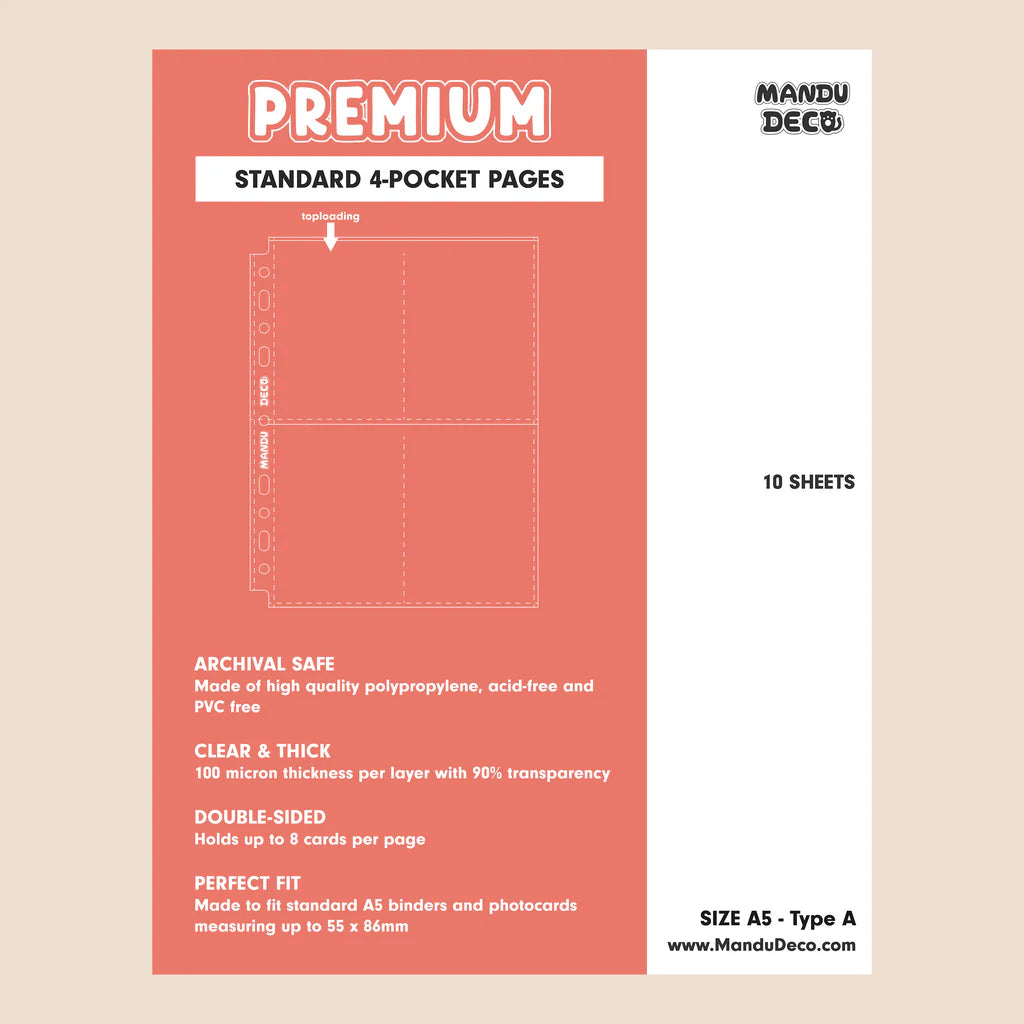 Mandu Deco - Standard A5 Pocket Pages (10 Pack)