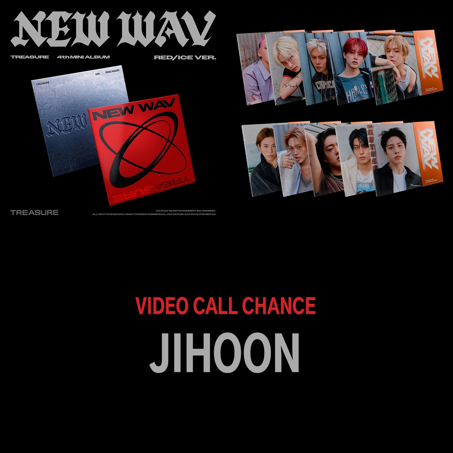 (JIHOON VIDEO CALL) TREASURE 4th MINI ALBUM [NEW WAV]