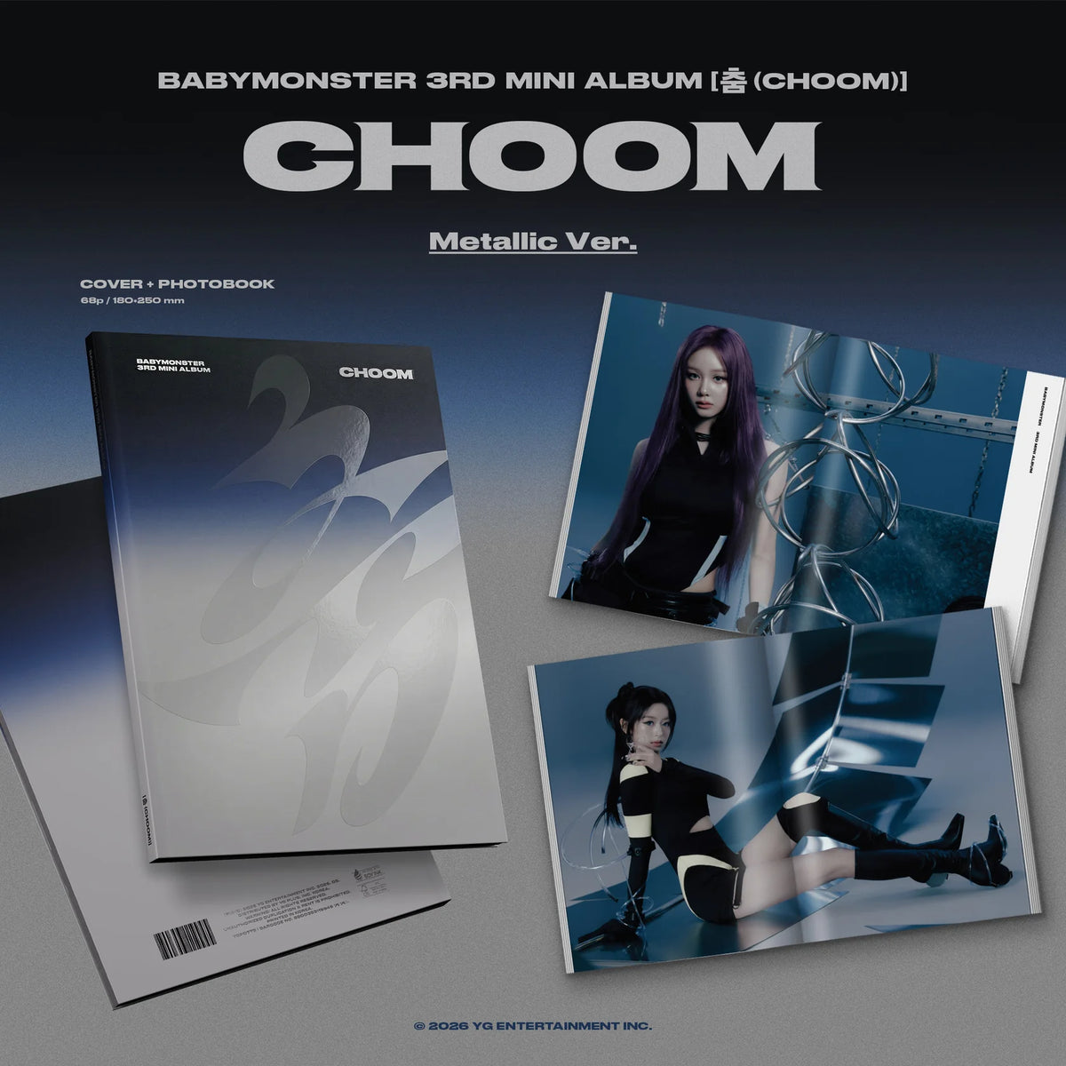 ((Pre-Order) GROUP VIDEO CALL EVENT) BABYMONSTER - CHOOM - 3rd Mini Album (Crimson / Metallic / Prism Ver.)