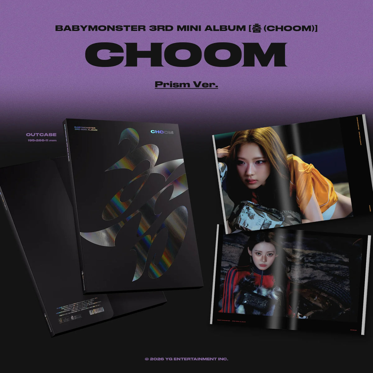 ((Pre-Order) GROUP VIDEO CALL EVENT) BABYMONSTER - CHOOM - 3rd Mini Album (Crimson / Metallic / Prism Ver.)