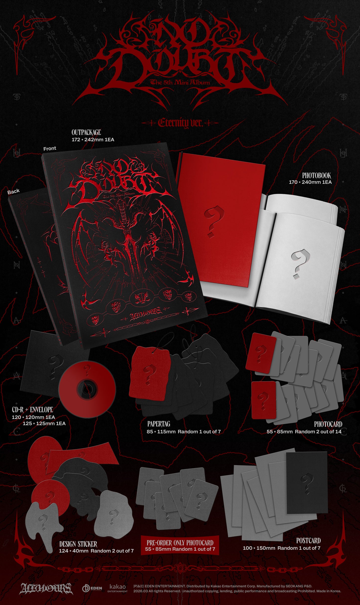 ALL(H)OURS - NO DOUBT - 5th Mini Album (ETERNITY Ver. / INFINITY Ver.)